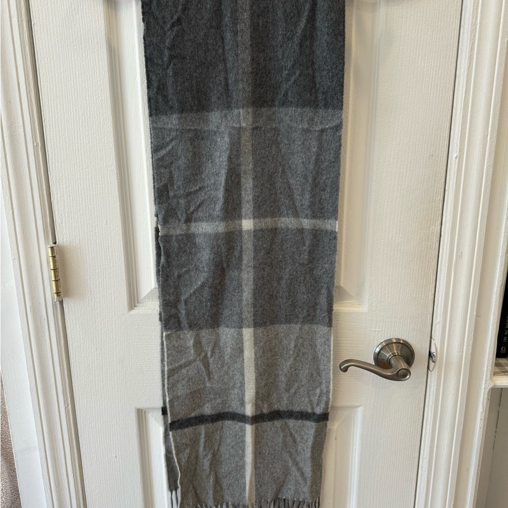 Saks Fifth Avenue Charcoal and Light Gray cashmere Scarf